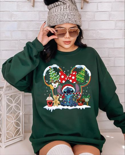 Discover Stitch Christmas Sweatshirt, Disney Christmas Sweatshirt, Stitch Sweatshirt, Disney Sweater, Christmas Youth Sweatshirt, Cute Disney