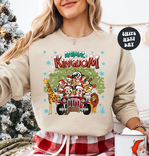 Discover Disney Animal Kingdom Christmas Sweatshirt Cute Lion King Animal Kingdom Christmas Sweatshirt Gift Disneyland Christmas Matching Sweatshirts