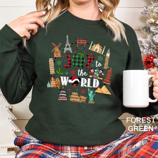 Discover Disney Joy To The World Christmas Sweatshirt, Disney Christmas Sweatshirt, Disney Mickey Donald Goofy Sweatshirt