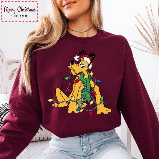 Discover Disney Pluto Christmas Sweatshirt, Funny Disney Dog Sweatshirt, Mickey Mouse Pluto Holiday Sweatshirt, Cute Disney Christmas Hoodie Unisex