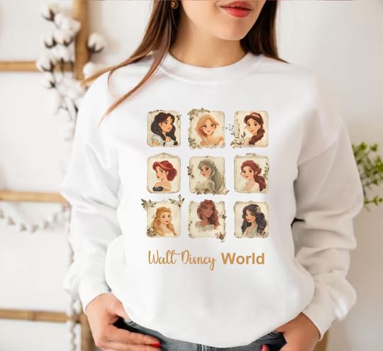 Discover Disney Princess Sweatshirt, Retro Vintage Hoodie for Women and Girls