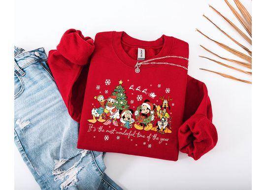 Discover Mickey and Friends Christmas Sweatshirt,Vintage Disneyland Christmas Sweatshirt,Disneyland Sweatshirt,Christmas Family Shirt
