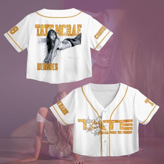 Discover Personalized Tate McRae T8 Croptop Jersey, Tate McRae Baseball Jersey, Tate McRae Miss Possessive Tour 2025 Shirt, Fan Gift For Concert