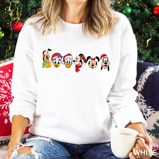 Discover Disney Friends Christmas Sweatshirt, Disney Christmas, Mickey Minniee Donald Daisy Pluto Goofy Sweatshirt, Disney Trip