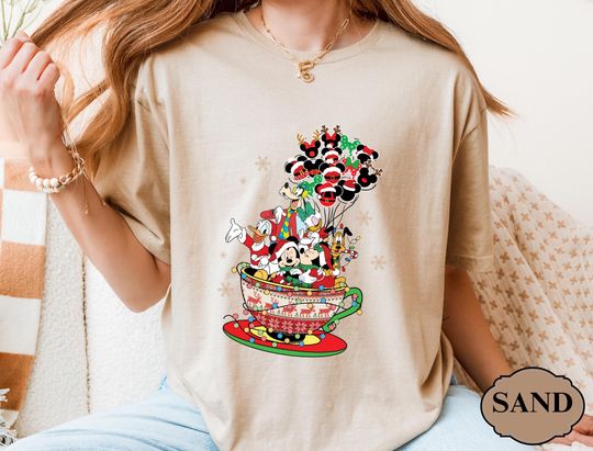 Discover Mickey and Friends Christmas T-Shirt, Disney Characters Holiday Family Shirt, Christmas Party 2026 Tee