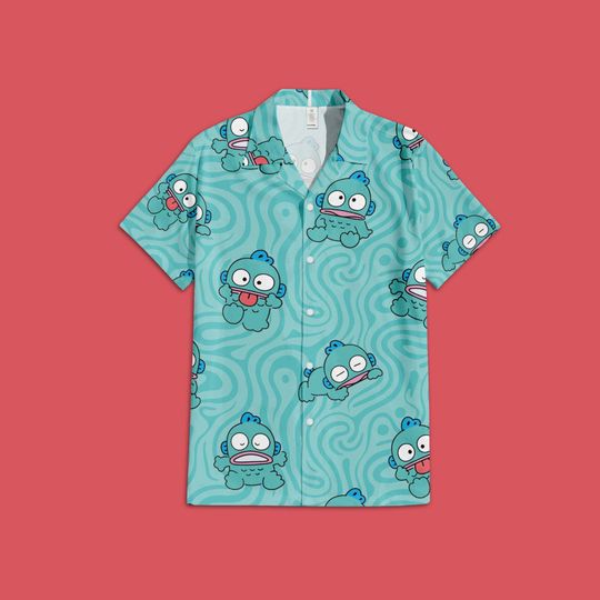 Discover Kawaii Blue Fish Swirling Hawaiian Shirt, Cute Blue Fish Hawaiian Button Up shirt, Summer Vacation Shirt, Button Down Shirt