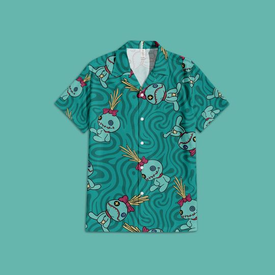 Discover Scrump Doll Lilo & Stitch Ocean Waves Hawaiian Shirt, Disney Summer Hawaiian shirt, Lilo and Stitch Disney Summer Vacation Shirt