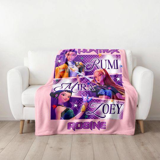 Discover K-pop Demon Hunter Blanket, Anime Girls Throw Blanket, Gift for Fans, K-pop Fun Gift, Birthday Gift for Daughter, Christmas Gift for Her