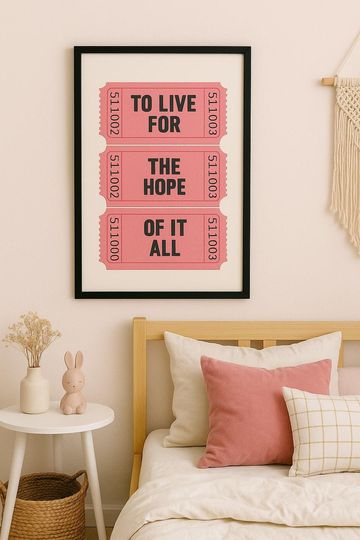 Taylorr Swifts Inspired Pink Ticket Poster: Retro Preppy Wall Art