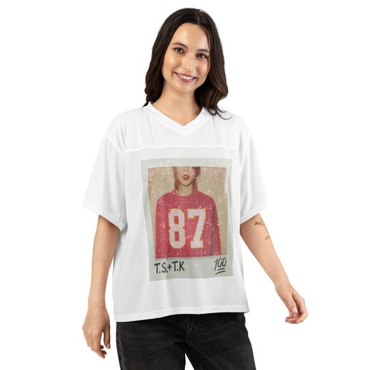 Boxy Football Crop Jersey - Taylorr Swifts Vintage Style KC Fan Holes Crop Top