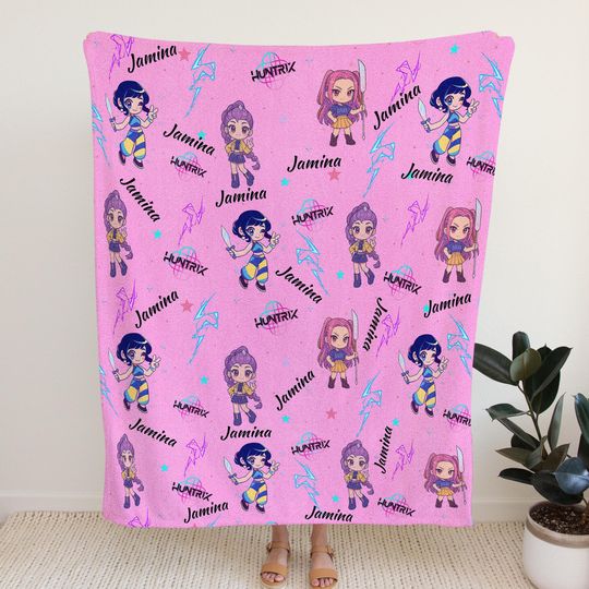Discover K-pop Demon Hunter Blanket, Anime Girls Throw Blanket, Gift for Fans, K-pop Fun Gift, Birthday Gift for Daughter, Christmas Gift for Her