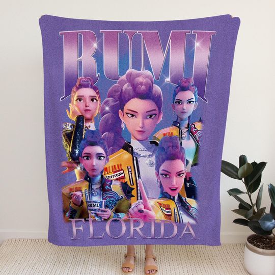 Discover Personalized Huntrix Blanket, Custom K-pop Demons Hunters Blanket, Demon Hunters Anime Blanket, Gift for Anime Lover, Christmas Gift for Her