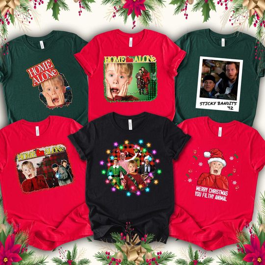 Discover Personalized Home Alone Christmas Shirts: Custom Family Xmas Tees
