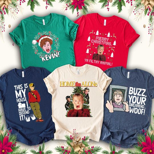 Discover Home Alone Christmas T-Shirt: Funny 90s Holiday Movie Tee