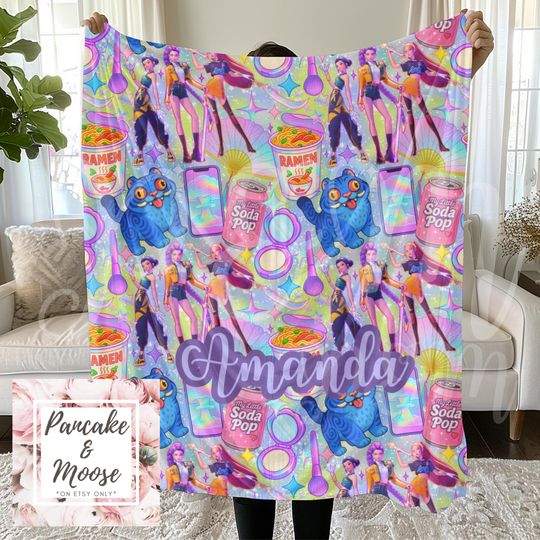 Discover Personalized Kpop Huntrix Demon Hunter fan gift, custom soft fleece throw for teens