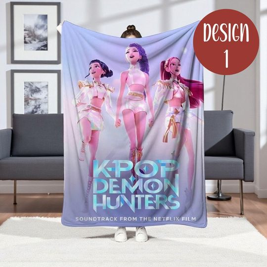 Discover K-Pop Demon Hunters Blanket, Anime Girls Throw Blanket, Soft Cozy Fleece Bed Blanket, Kpop Gift for Fans, Colorful Room Decor, Holiday Gifts