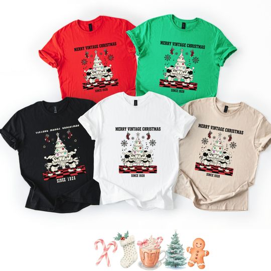 Discover Merry Vintage Christmas Shirts  Retro Family Matching Holiday Outfit Gift