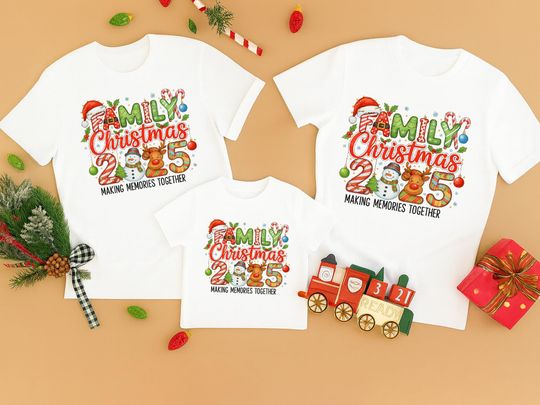 Discover Family Christmas 2025 T-Shirt, Matching Family Christmas Shirt, Making Memories Together Gift Shirt, Xmas Printed Holiday Christmas Gift Tee