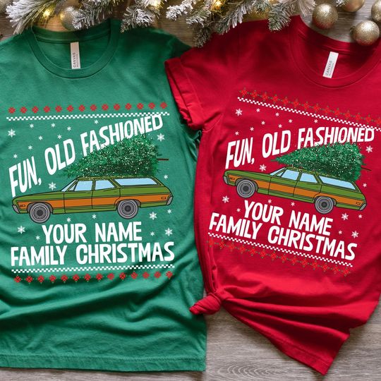 Discover Custom Family Christmas Shirt: Fun Old Fashioned Matching Tee