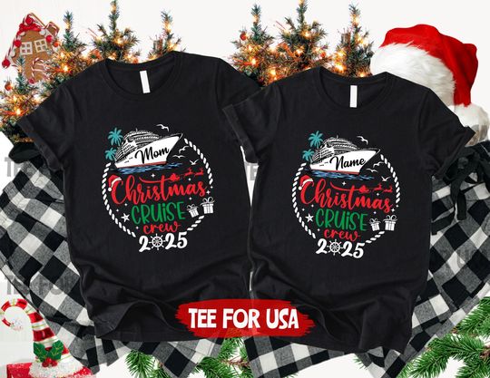 Discover Christmas Cruise Crew 2025 Shirts,Family Christmas Shirt,Christmas Cruising Tee,Christmas Long Sleeve,Matching Christmas Cruise Ship Shirts