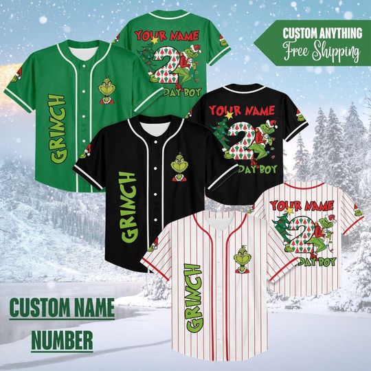Discover Custom funny character Family Jersey, Christmas funny character Squad Birthday Shirt, Personalized Grin, Custom funny character Birthday Shirt, Christmas Party