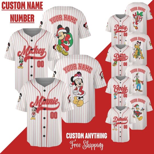 Discover Disney Mickey and Friends Christmas Family Matching Shirt, All Characters Disneyland Xmas Jersey, Family Christmas Jersey, Disney Trip Shirt