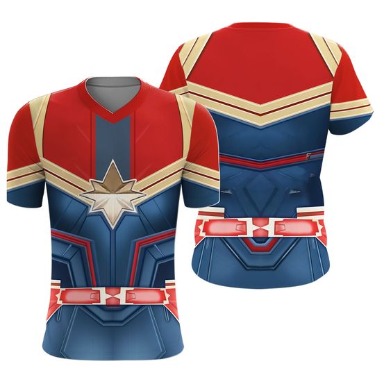 Captain Marvel 3D T-Shirt, Cosplay Shirt
