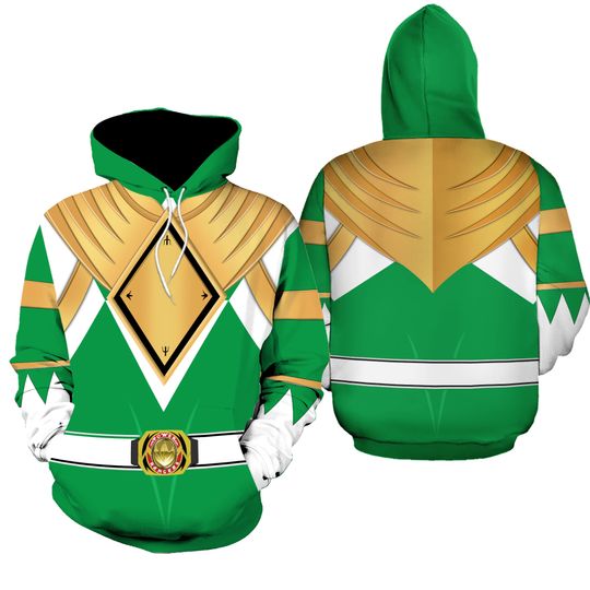 Green Ranger Dragon Shield Cosplay Costume - Hoodie Set