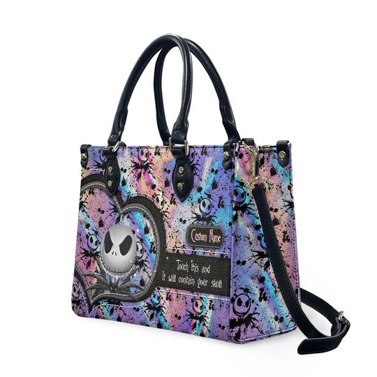 Personalized Jack Skellington The Nightmares Before Christmas Leather Handbag