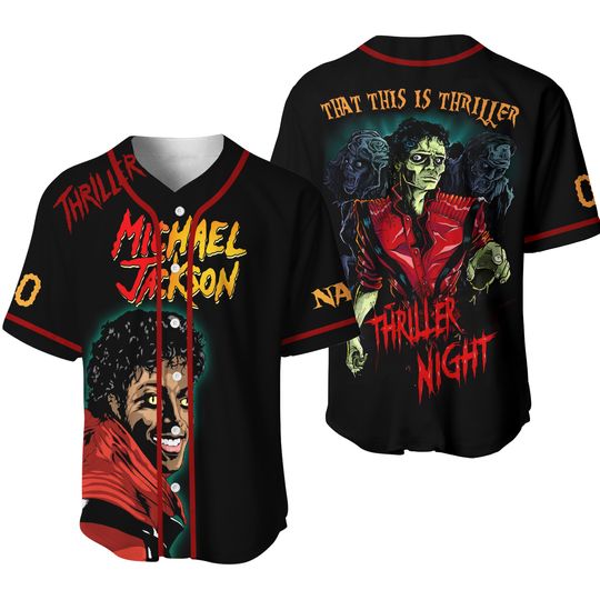Michael Jackson Thriller Night Personalized Baseball Jersey