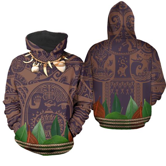 Maui 3D Adult T-shirt Hoodie, Moana Movie Cosplay Costume Hoodie, Maui Character Moana Halloween Costume Shirt, Cartoon Hoodie