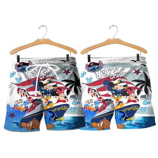 Mickey Cruise Hawaiian Shirt and Shorts Set for Men