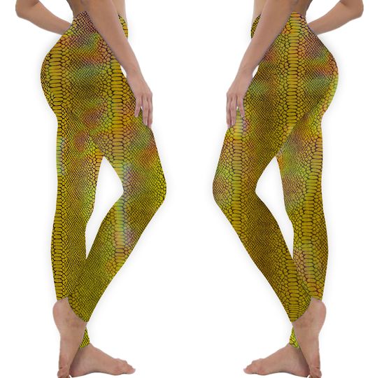 Gold Snake Holographic Meggings // Snake Skin Leggings // Iridescent Snake