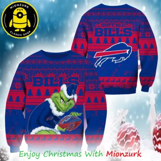 funny character Buffalo Bills Football Team Ugly Christmas Sweater, Christmas Gifts