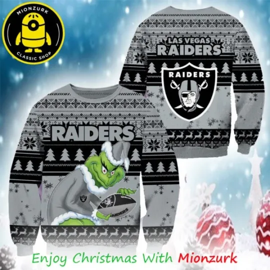 funny character Las Vegas Raiders Football Team Ugly Christmas Sweater, Christmas Gifts