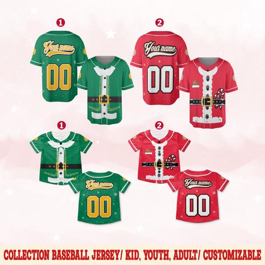 Discover Personalized Santa Costume Christmas Baseball Jersey, Santa Custom Name Holiday Team, Xmas Party Uniform, Baseball Matching Uniform SL2208