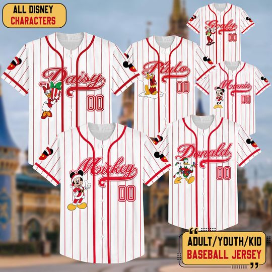 Discover Custom Disney Christmas Baseball Jersey Shirt, Personalized 2025 Disney Shirt, Matching Family Disney Jersey, Disney Trip 2026 Christmas