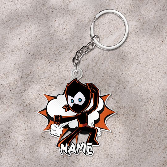 Discover Custom Ninja Kidz keychain, Ninja Kidz Warrior keychain, Ninja Warrior, Custom Name, Ninja in Training UMAN01-4