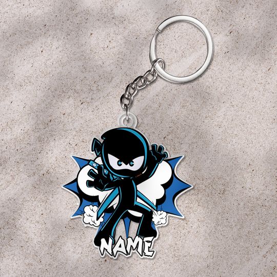 Discover Custom Ninja Kidz keychain, Ninja Kidz Warrior keychain, Ninja Warrior, Custom Name, Ninja in Training UMAN01-2