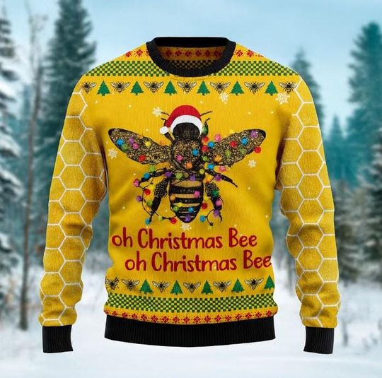 Discover Oh Christmas Bee Sweater, Ugly Christmas Sweater  Funny Holiday Outfit, Birthday Sweater for Bee Lovers