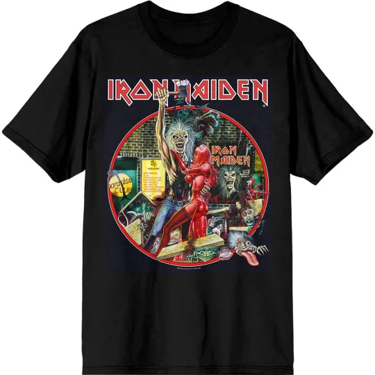 Discover Iron Maiden Unisex T-Shirt: Paradise Club Circle (Black) (XX-Large)