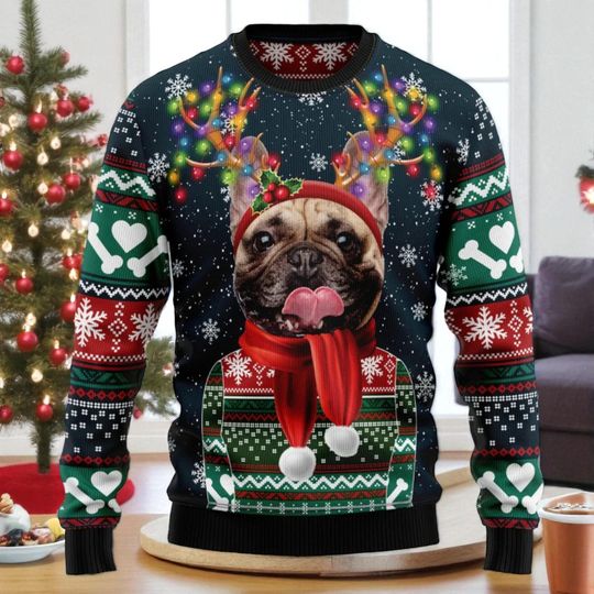 Discover Ugly French Bulldog Christmas Sweater, Christmas Sweater for Dog Lovers, Gift for Loved Ones
