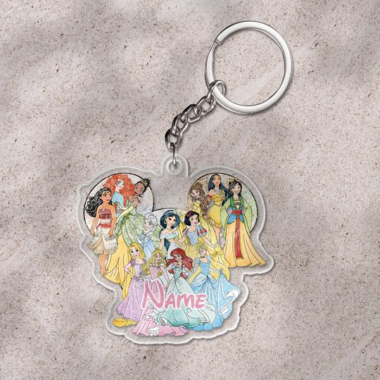 Discover Personalized Princess Keychain, Disney Watercolor Castle Keychain, Princess Of The Castle Keychain, Custom Name Princess Keychain SK4Q39