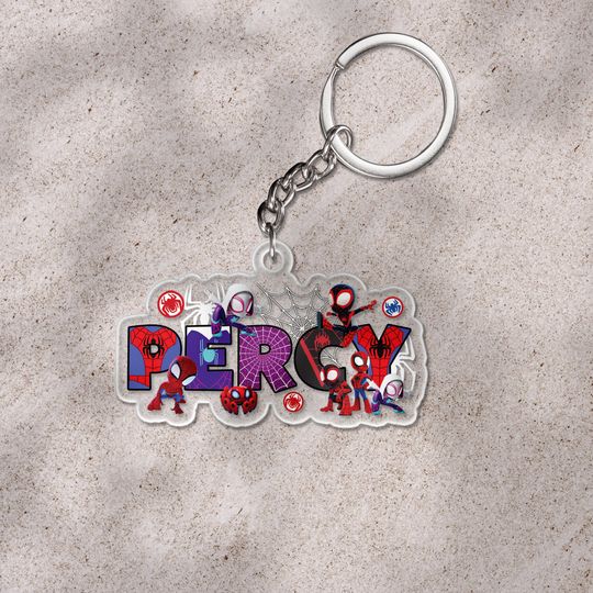 Discover Personalized Disney Spidey and His Amazing Friends Christmas Keychain, Superhero Santa Hat Spiderman Birthday Christmas Keepsake UMAT14