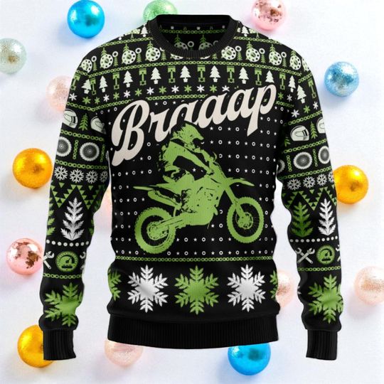Discover Braaap Moto ugly Christmas sweater, racing car Christmas sweater, car lover Christmas sweater