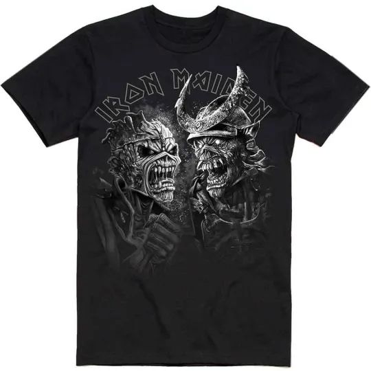 Discover Iron Maiden Unisex T-Shirt: Senjutsu Large Grayscale Heads (Large)