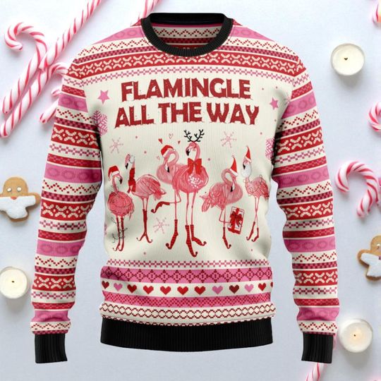 Discover Flamingo Flamingle All The Ways Ugly Christmas Sweater, Sweater for Family and Loved Ones, Holiday Sweater