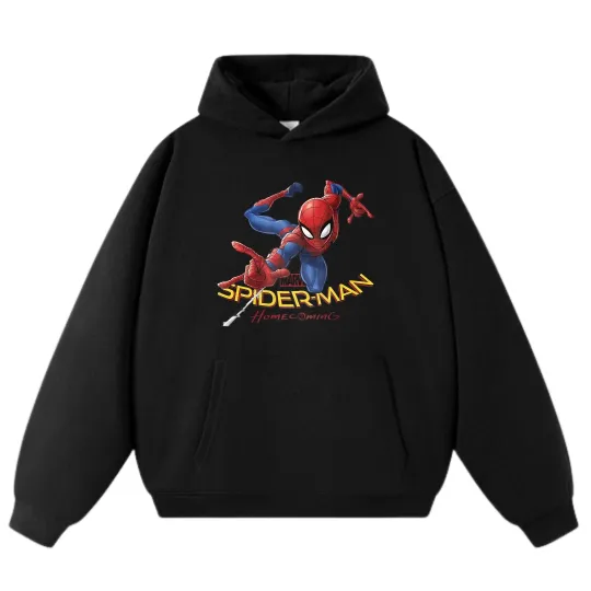 Discover Marvel Anime Spider-Man Print Casual Wear Hoodie Unisex Trendy Sweatshirts