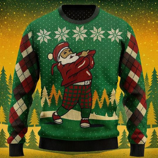 Discover Golfer Santa Ugly Christmas Sweater, Funny Holiday Sweaters  Christmas Sweaters for Parties