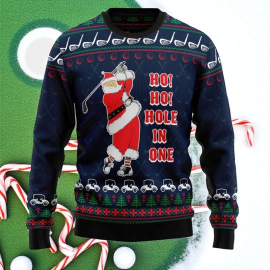 Discover Ho Ho Hole In One Ugly Christmas Sweater, Christmas sweater, gift for friends and relatives